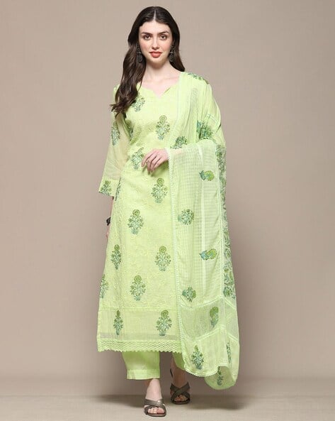 Buy Pista Green Dress Material for Women by Biba Online | Ajio.com