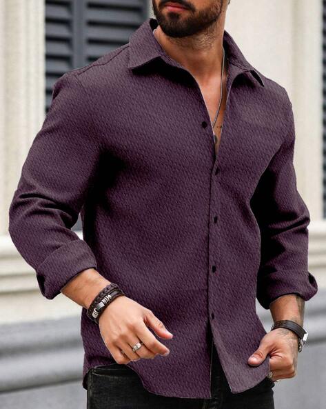 Spread Collar Shirt with Full Sleeves