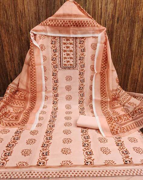 Women Printed Unstitched Dress Material Price in India