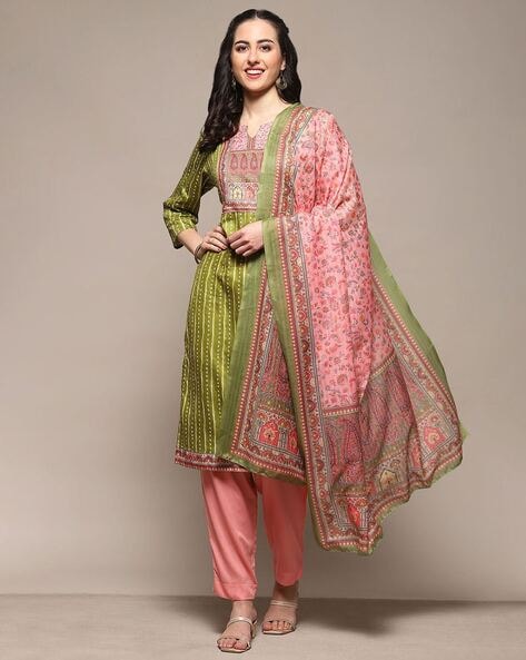Women Bandhani Print 3-Piece Dress Material Price in India