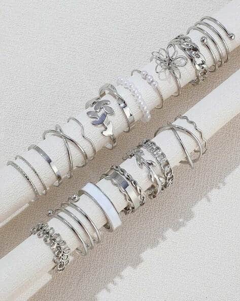 Buy Jewels galaxy Women Set of 22 Silver-Plated Online | Ajio.com