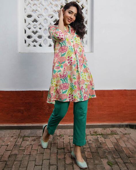 Women Floral Print A-Line Tunic