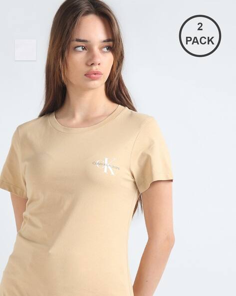 Buy Beige White Tshirts for Women by Calvin Klein Jeans Online