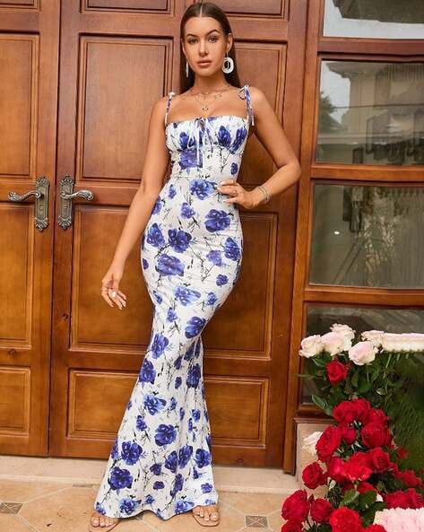 Buy White Blue Dresses for Women by ELTIRE Online Ajio