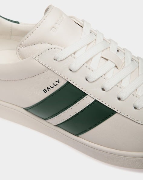 Buy Bally Tyger Leather Sneakers | White Color Women | AJIO LUXE