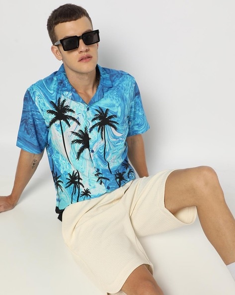 Men Tropical Print Regular Fit Shirt