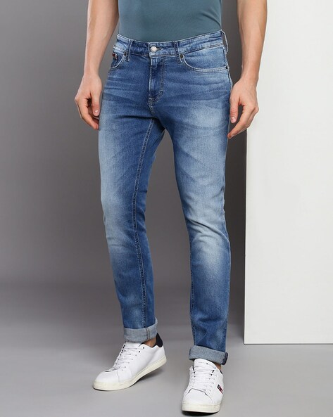 Men Scanton Heavily Washed Slim Fit Jeans