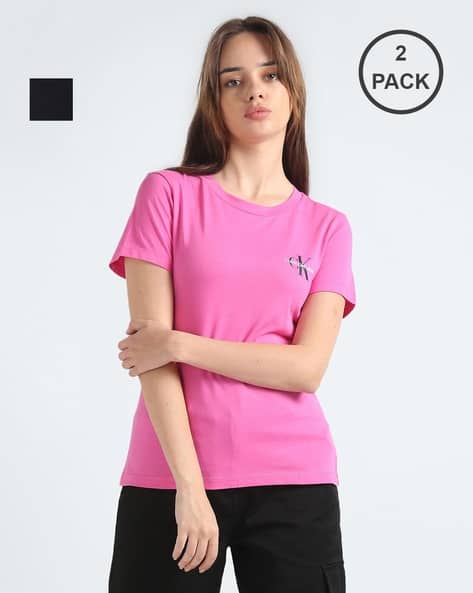Buy Pink Black Tshirts for Women by Calvin Klein Jeans Online
