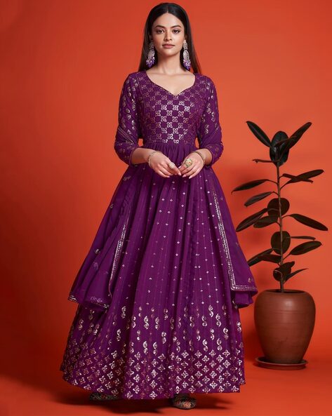 Women Embroidered 3-Piece Semistitched Dress Material Price in India