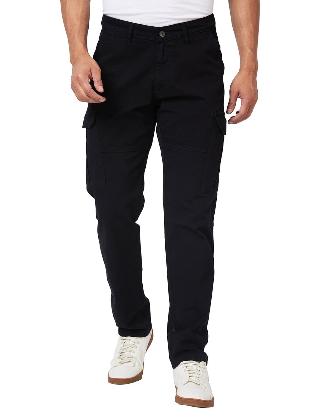 Men Flat-Front Regular Fit Cargo Pants