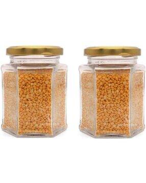 afast Set of 2 Versatile Glass Container Jars with Metal Lid-picture-26
