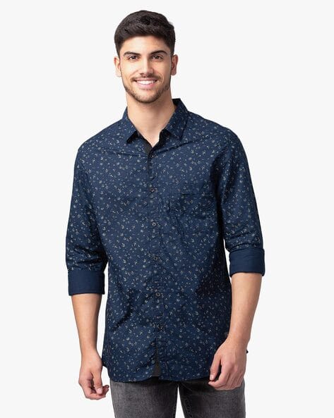 SPYKAR Men Ditsy Print Slim Fit Shirt