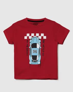 Boys Graphic Print Regular Fit Crew-Neck T-Shirt-image-9