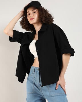 pinacolada Women Relaxed Fit Shirt with Spread Collar-picture-22