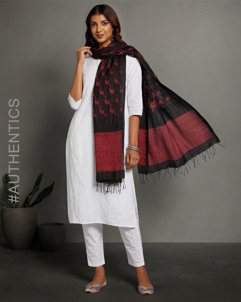 Shibori Print Handloom Silk Dupatta