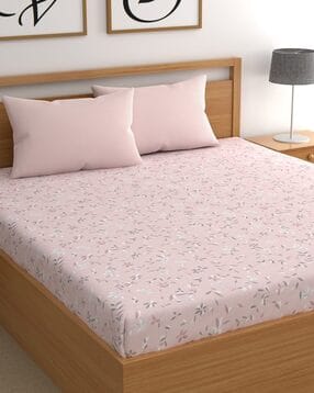 chhavi india 210 TC Floral Print King-Size Bedsheet with Pillow Covers-picture-14