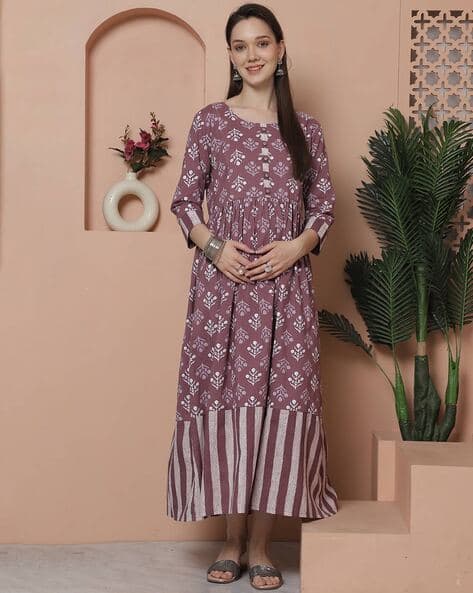 mauve fit and flare dress Shop Mauve Fit And Flare Midi Dress - for Women | OUTZIDR main image 1