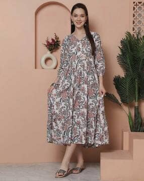 rajnandini Women Floral Print Fit & Flare Dress-picture-16