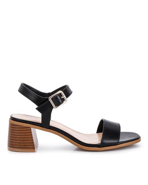 LONDON RAG Women Stack Heeled Sandals with PU Upper