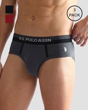 Men Pack of 3 Briefs with Logo Waistband