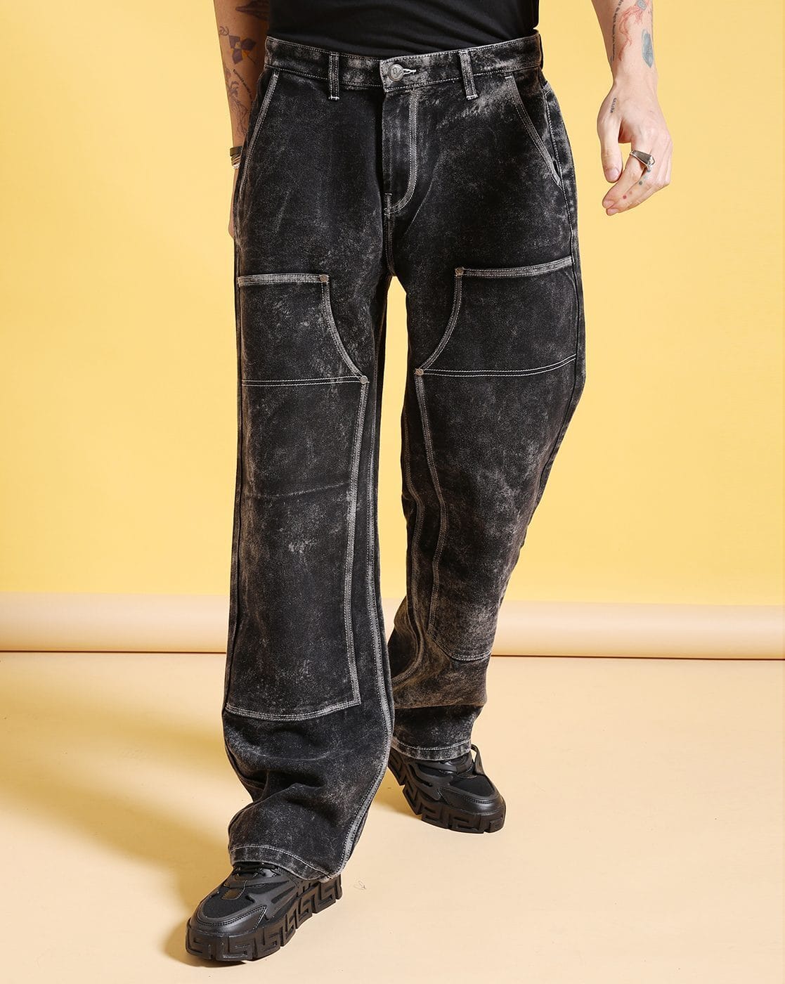 Supreme Leather Baggy 5-Pocket Black 32