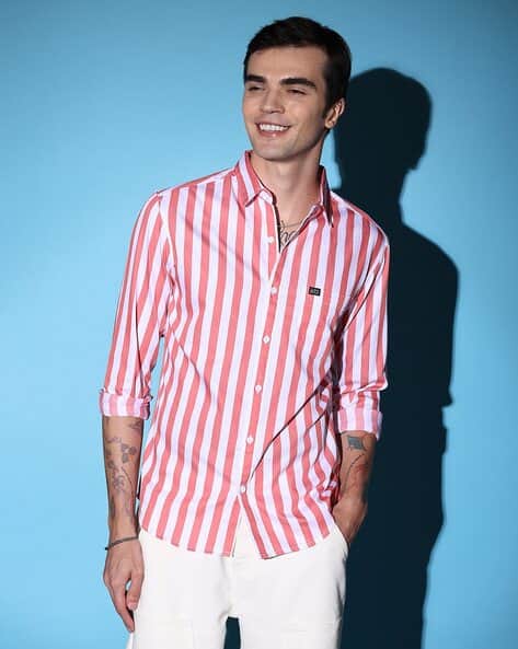 The Indian Garage Co Men Striped Slim Fit Shirt