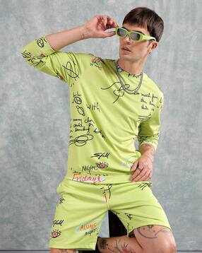 the indian garage co Men Typographic Print Regular Fit Loungewear Co-Ords Set-picture-28