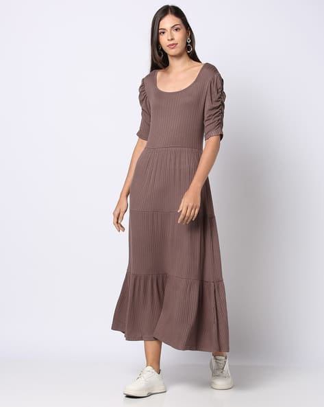 Rojina ribbon dress Brown