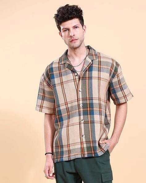 The Indian Garage Co Plaid Checked Camp Collar Shirt