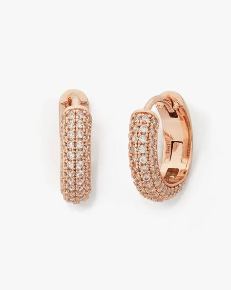 Brilliant Statements Pave Mini Hoops