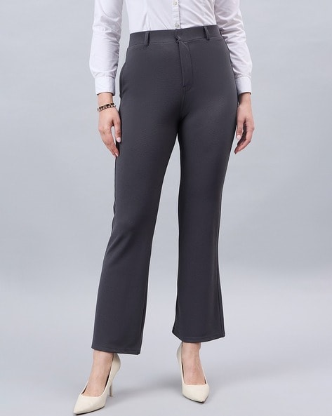 Style Quotient High-Rise Flat-Front Trousers