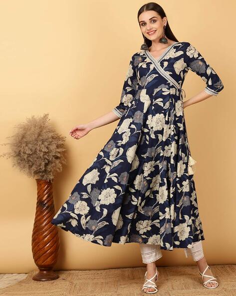 Navy Blue Kurtas for Women by Kimayra Online | Ajio.com