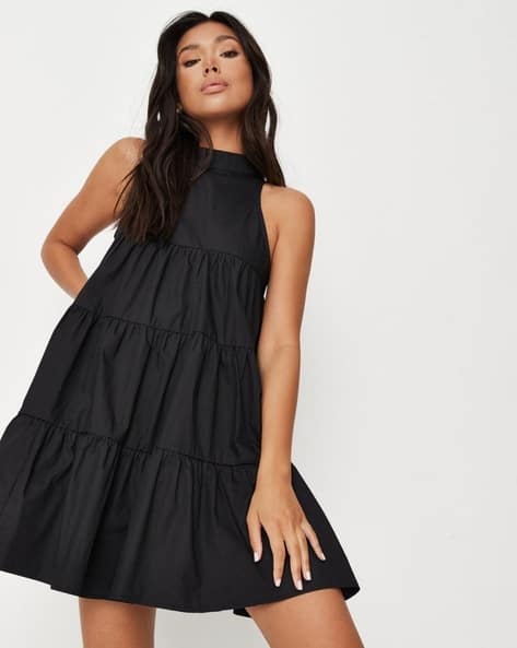 Women Halter-Neck Tiered Dress