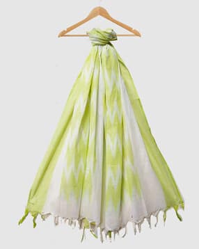 molcha by babita singh Women Ikat Print Dupatta with Tassels-picture-21