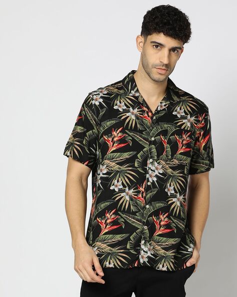 Men Tropical Print Regular Fit Shirt