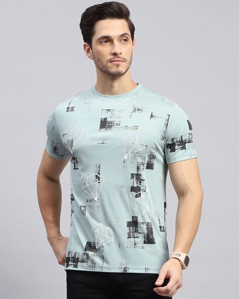 Men Printed Regular Fit Crew-Neck T-Shirt
