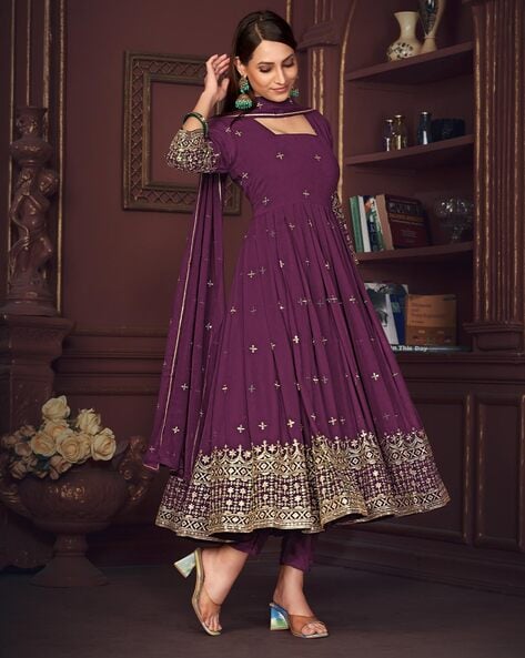 Buy Purple Dress Material for Women by Zeelpin Online Ajio