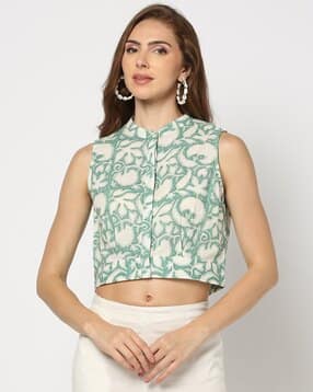 svrnaa by azorte Floral Printed Front-Open Top-picture-51