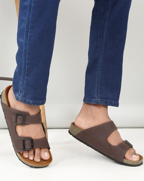 Kosher Men Double-Strap Slip-On Sandals