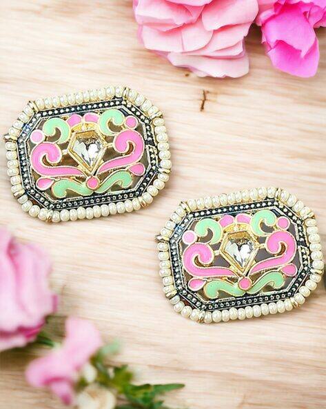 Oomph Women Meenakari Work Stud Earrings