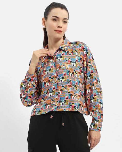 MADAME Women Printed Relaxed Fit Shirt with Spread Collar