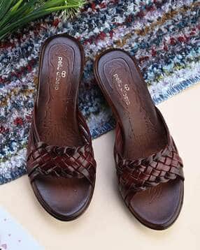 Women Braided Slip-On Wedge Heeled Sandals-image-7