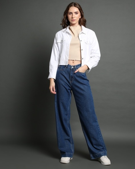 Women Loose Fit Cotton Jeans