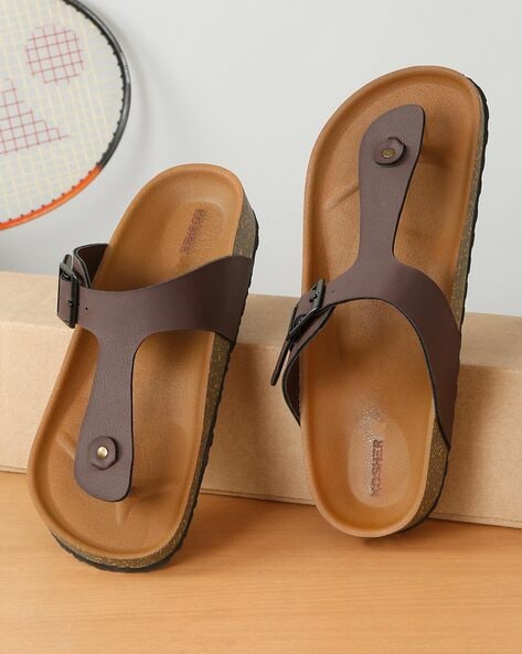 Kosher Men Thong-Strap Slip-On Sandals