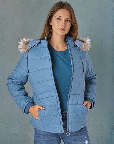 Price History of Fort Collins Puffer Hooded Jacket with Faux Fur from Ajio 2191 1906388