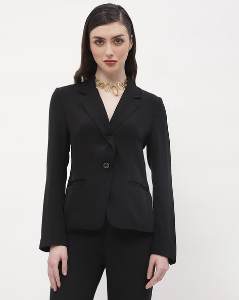 Women Blazer with Notched Lapel