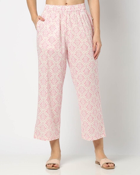 Women Block Print Regular Fit Pants Price in India