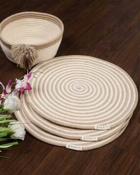 anwyn Set of 3 Jute Braided Table Placemats & Organiser Set-picture-29