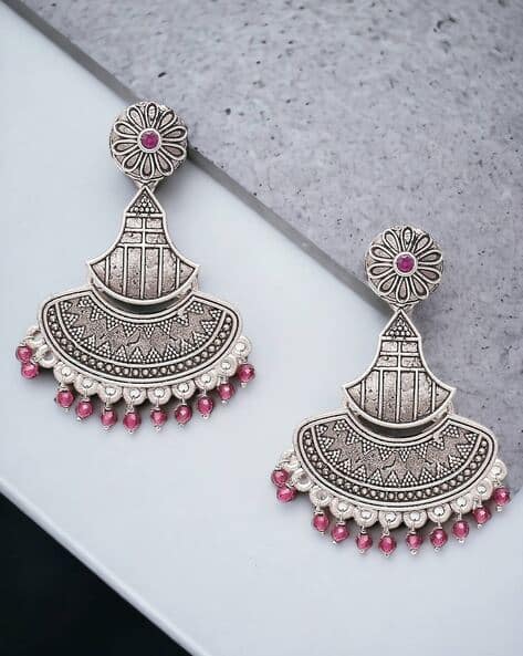 Women Oxidised Drop Earrings