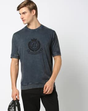 lee cooper Men Logo Print Relaxed Fit Crew-Neck T-Shirt-picture-42